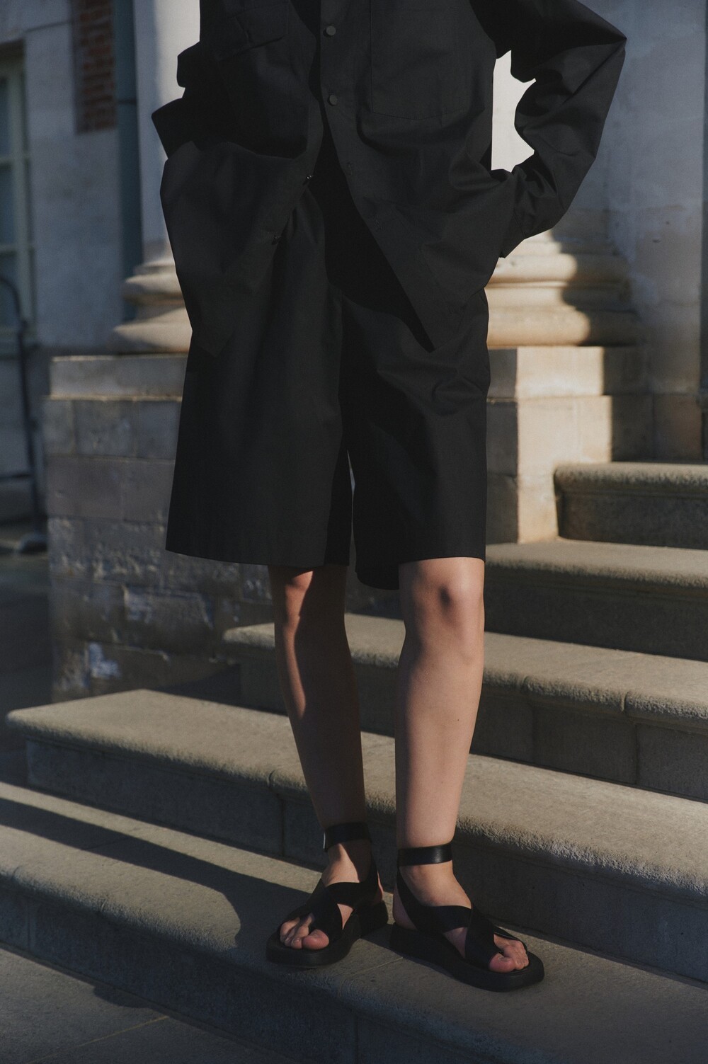 Unisex black shorts